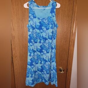 Blue Floral Sleeveless Dress